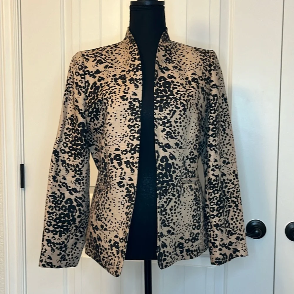 Linen blend J Crew cheetah print blazer - Picture 2 of 8